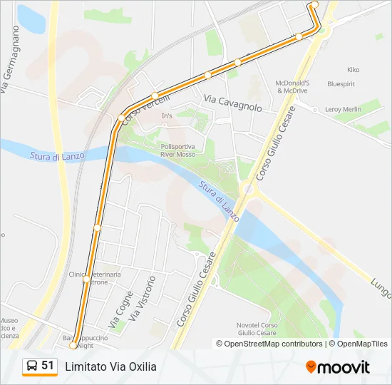 51 Bus Line Map