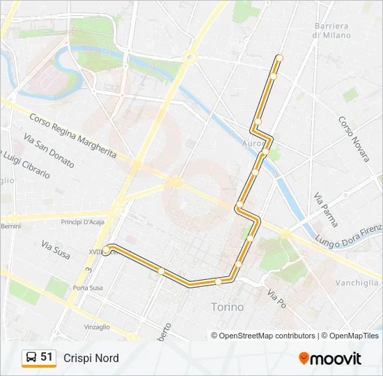 51 Bus Line Map