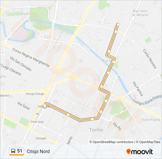 51 bus Line Map