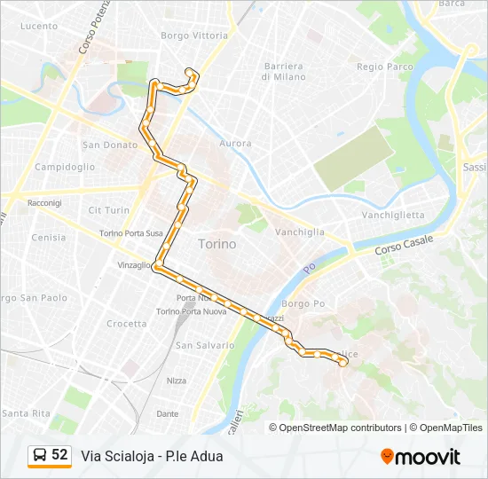 52 Bus Line Map