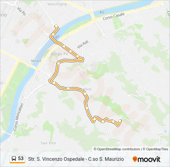 53 Bus Line Map