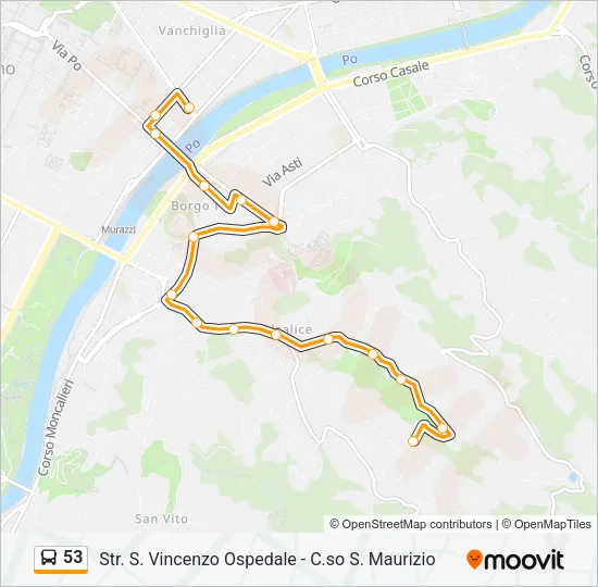 53 Bus Line Map