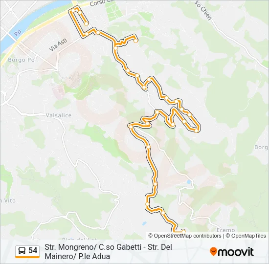 54 Bus Line Map