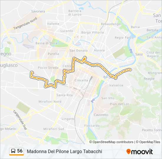 56 Bus Line Map