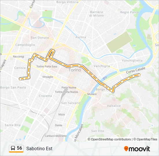 56 Bus Line Map