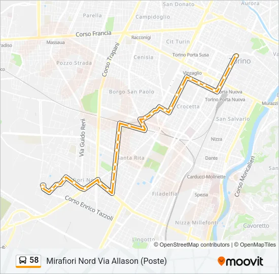 58 Bus Line Map