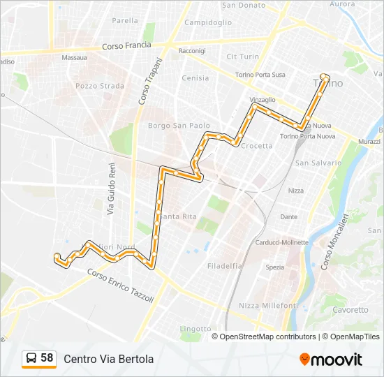 58 Bus Line Map