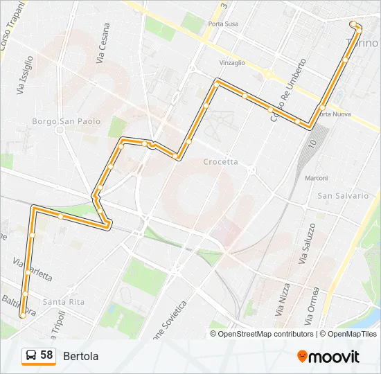 58 Bus Line Map
