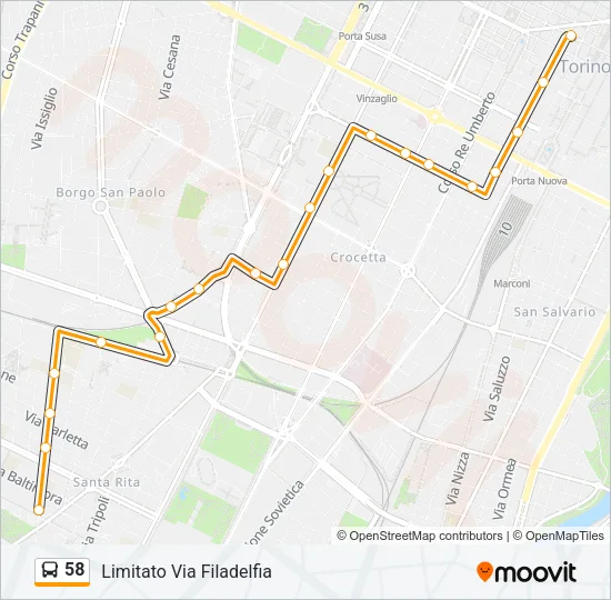 58 Bus Line Map