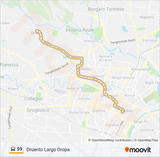 59 Bus Line Map
