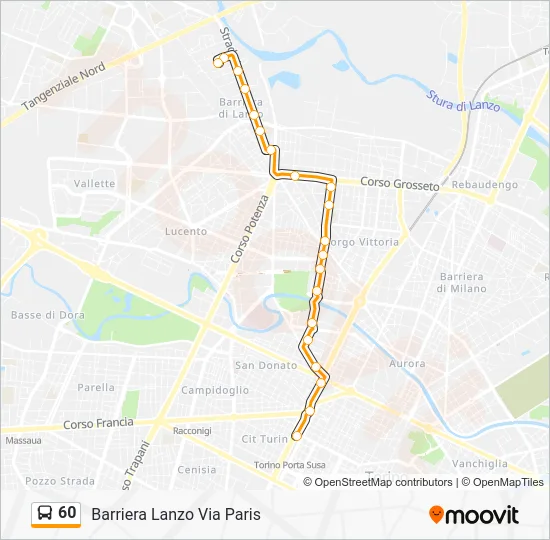 60 Bus Line Map