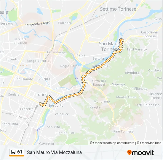 61 Bus Line Map