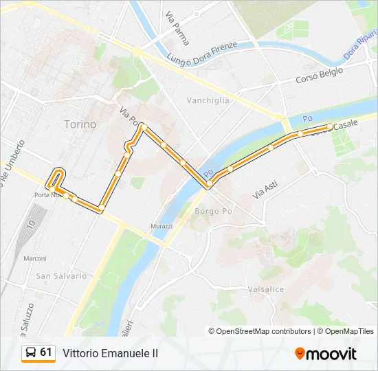 61 Bus Line Map