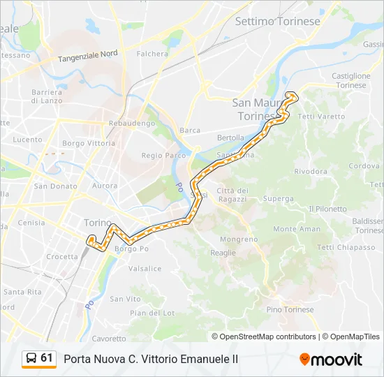 61 Bus Line Map
