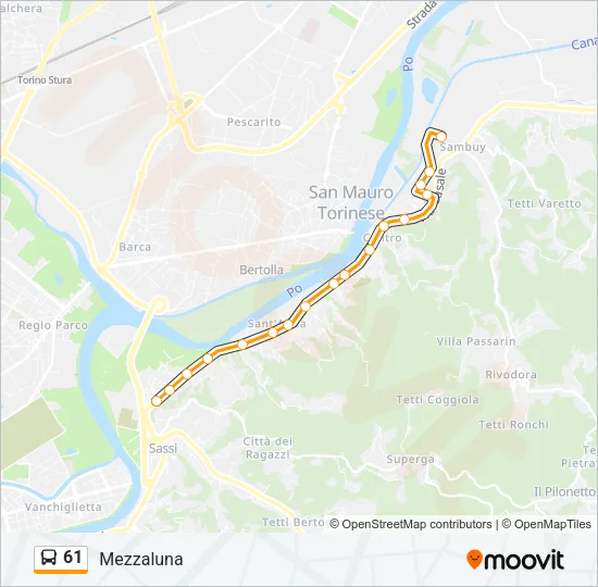 61 Bus Line Map
