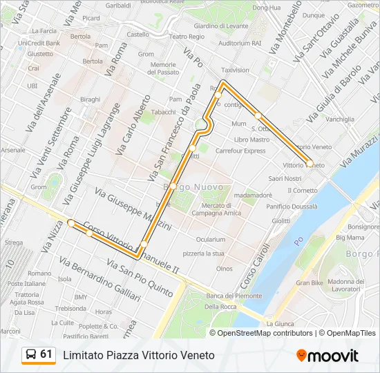 61 Bus Line Map
