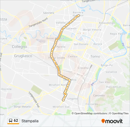 62 Bus Line Map