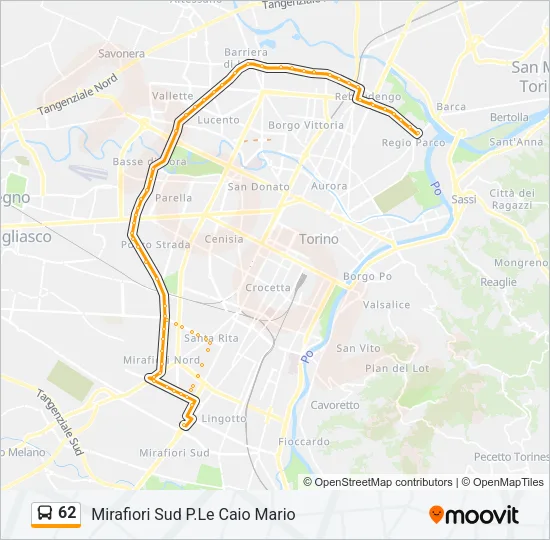 62 Bus Line Map