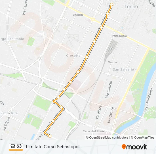 63 Bus Line Map