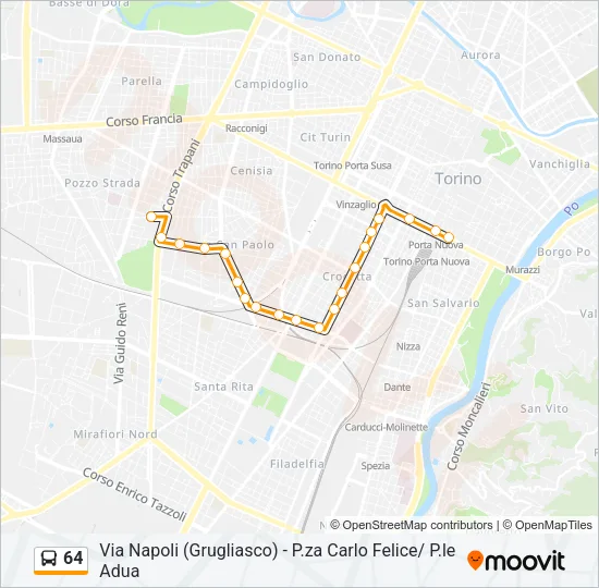 64 Bus Line Map