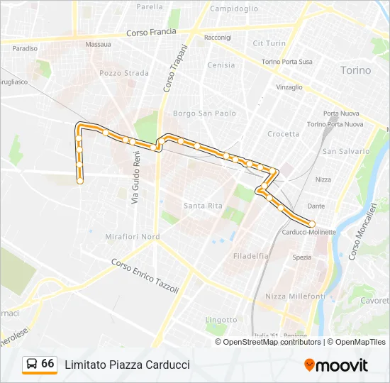 66 Bus Line Map