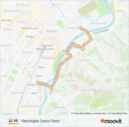 66 Bus Line Map