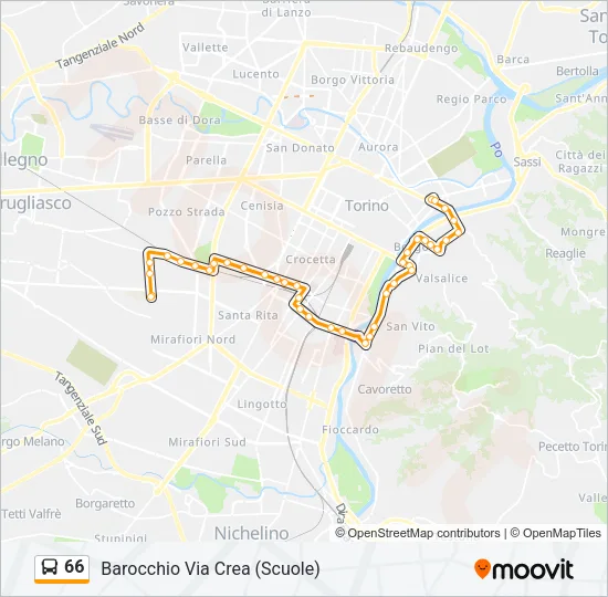 66 Bus Line Map