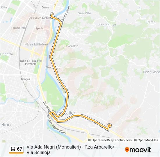 67 Bus Line Map