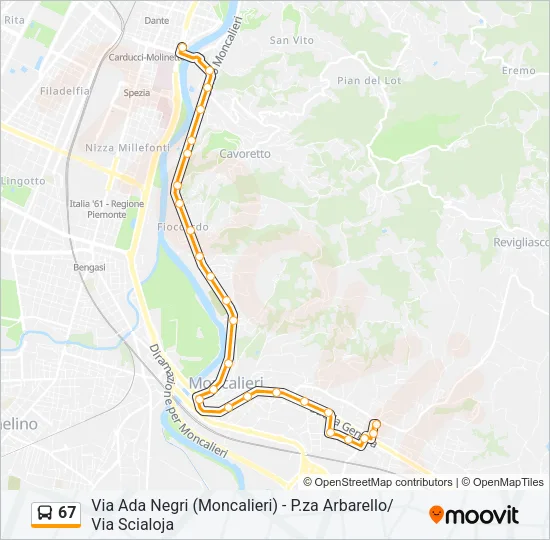 67 Bus Line Map