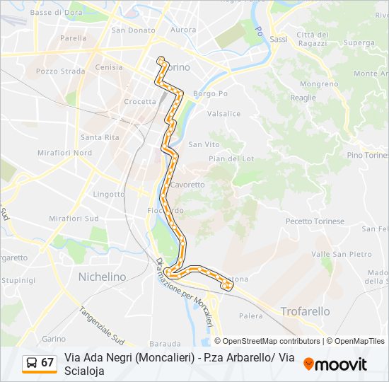 67 bus Line Map