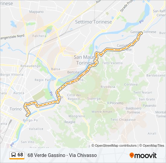68 Bus Line Map