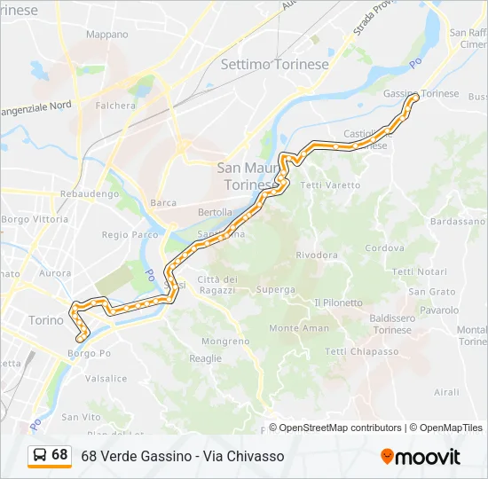 68 Bus Line Map
