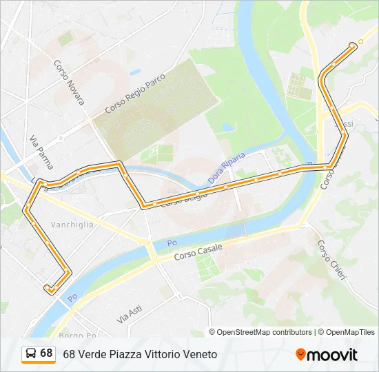 68 Bus Line Map