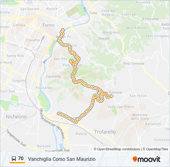 70 bus Line Map