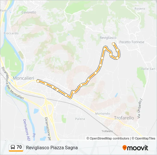 70 Bus Line Map