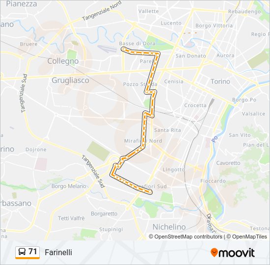 71 Bus Line Map