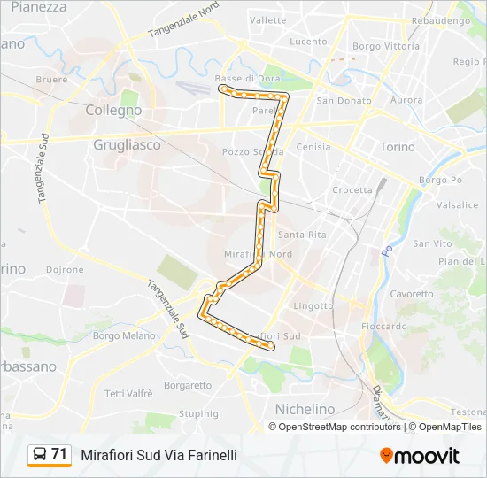 71 Bus Line Map