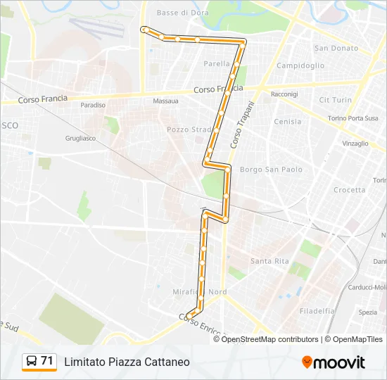 71 Bus Line Map