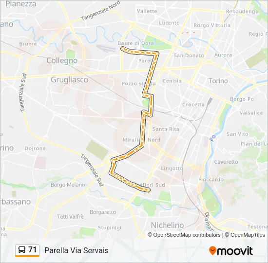 71 Bus Line Map