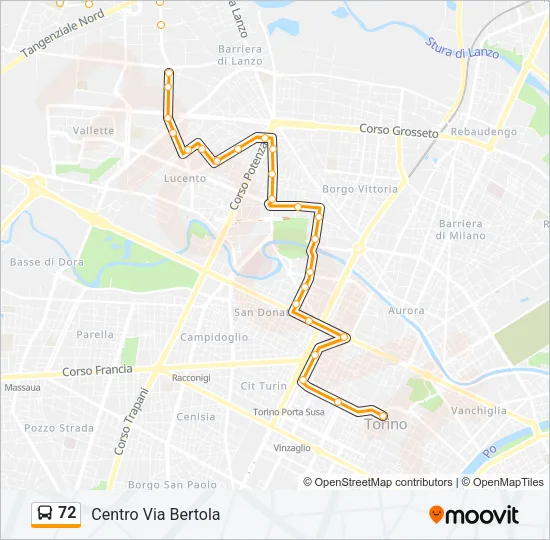 72 Bus Line Map