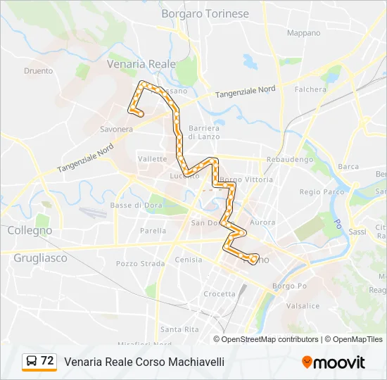 72 Bus Line Map
