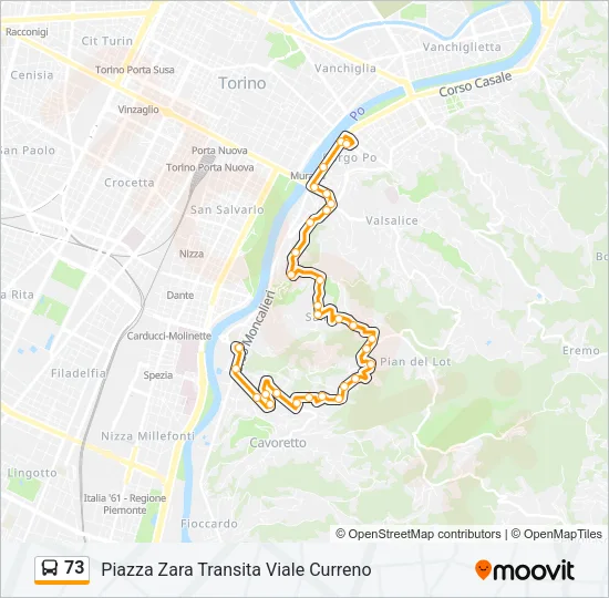 73 Bus Line Map