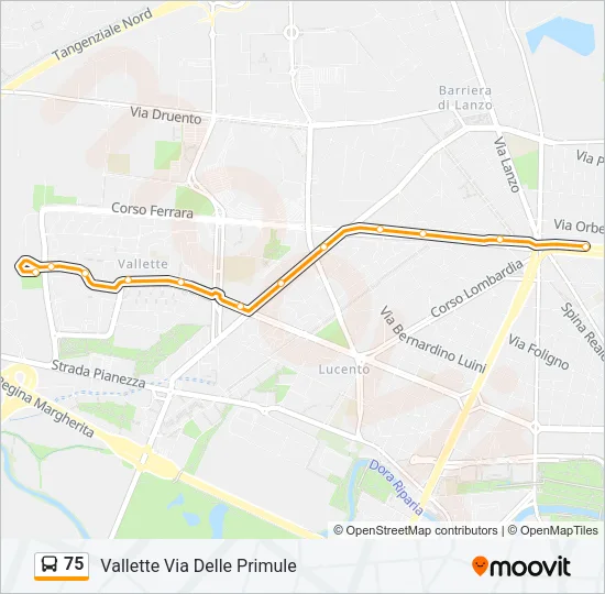 75 Bus Line Map