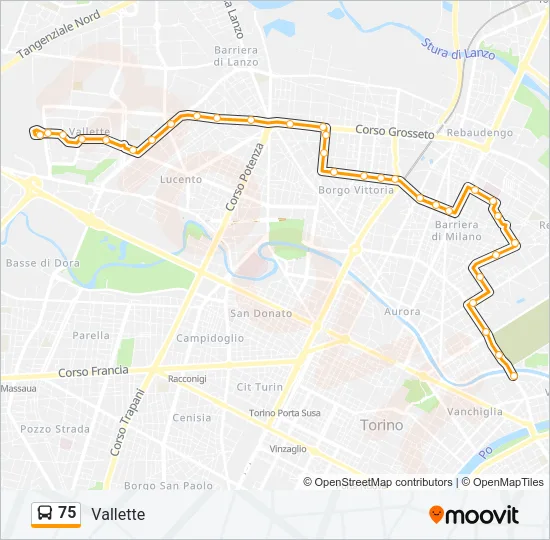 75 Bus Line Map