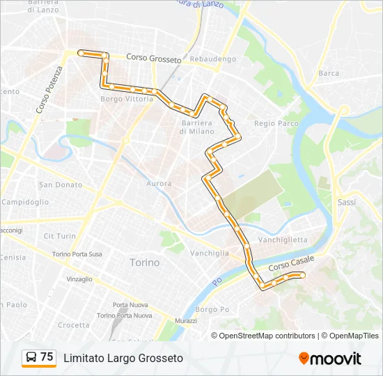 75 Bus Line Map