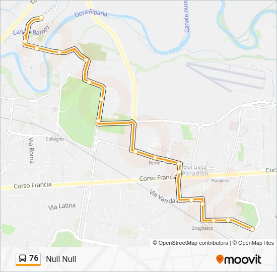 Percorso linea bus 76