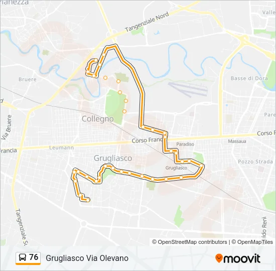76 Bus Line Map