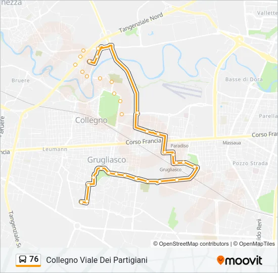 76 Bus Line Map