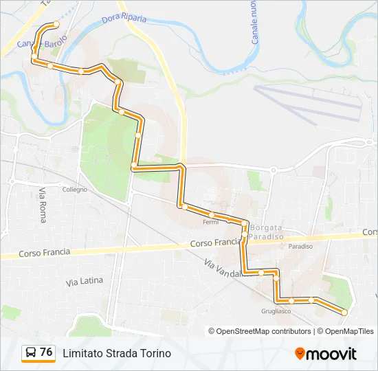 76 Bus Line Map
