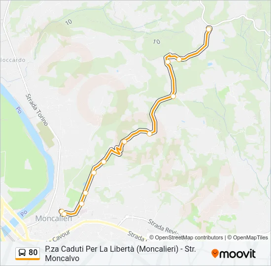 Percorso linea bus 80